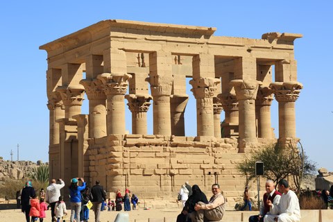 The Temple of Philae in Aswan dedicated to the goddess Isis, Egypt
