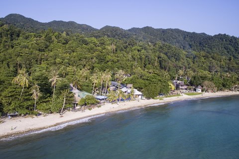 Coastline view of White Sand Beach and Lonely Beach on Koh Chang, Thailand