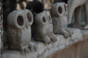 Nieu-Bethesda Owl House sculptures in the Karoo desert, South Africa